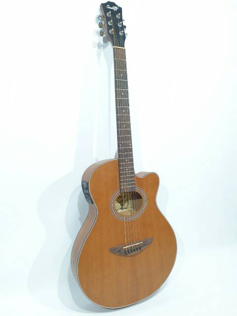 Gitar Akustik Elektrik Merk Cowboy Original Warna Coklat Tipe GWC-38 NS Equalizer Tuner Slim Trusrod