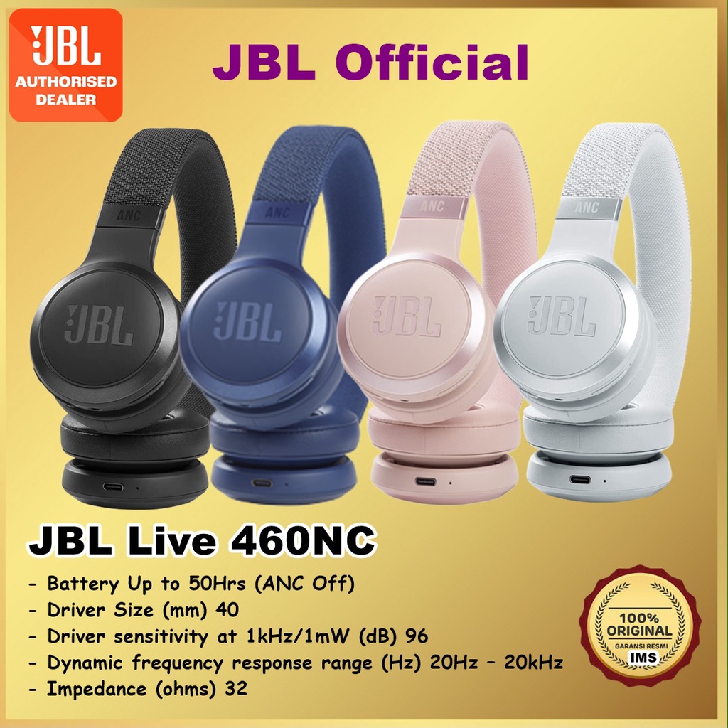 JBL Live 460 NC 460NC Wireless Bluetooth on-ear NC headphones Headset