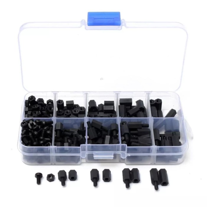 M3 Nylon 300pcs screw spacer nut baut peninggi mur high temp set kit