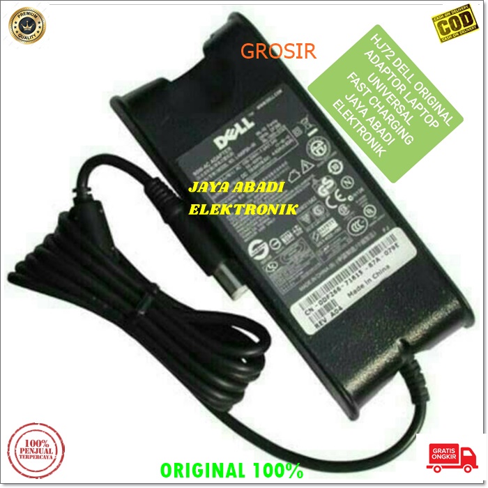 J80 ORIGINAL ADAPTOR LAPTOP DELL SATU SET KABEL ADAPTOR 19.5V 4.62A 90 WATT CHARGER POWER ADAPTER ELEKTRONIK FAST CHARGING AC DC SPEED ADAPTIVE MULTI UNIVERSAL ORIGINAL VOLT AMPERE VOLTASE CASAN BISA UNTUK SEGALA JENIS MEREK DAN TYPE LAPTOP DAN NOTEBOOK D