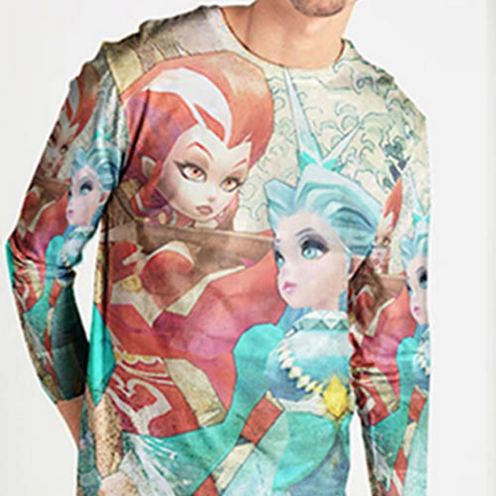 Fullprint Tshirt Lords Mobile Game Kaos Tangan Panjang Bahan Polyester Jersey T-SHIRT Unisex [Bisa C