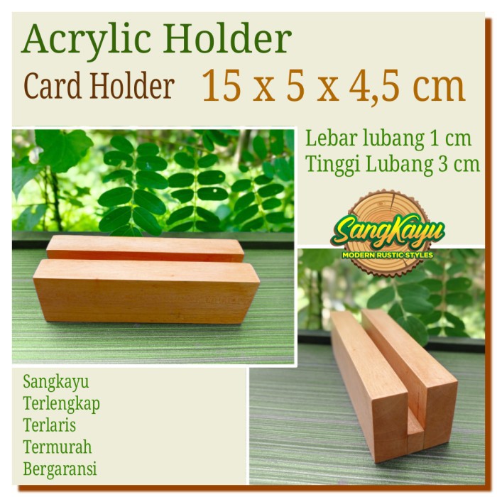 Acrylic holder 15x5x4,5 cm tempat Acrylic stand holder card holder