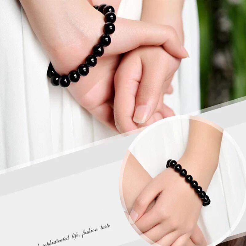 [Bayar di Tempat] Gelang Natural Giok Hitam Black Onyx