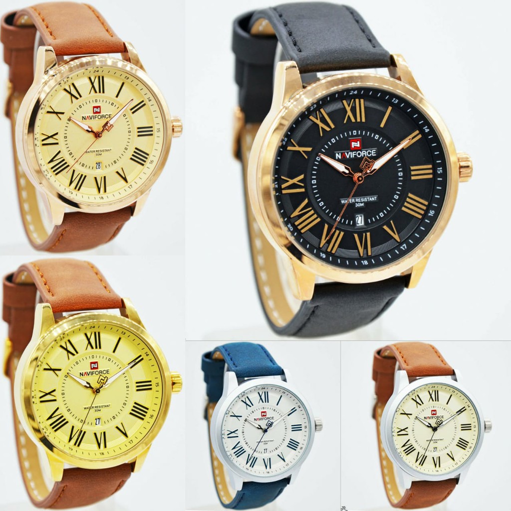 Naviforce NF9126M Jam Tangan Pria Analog Original Strap Kulit
