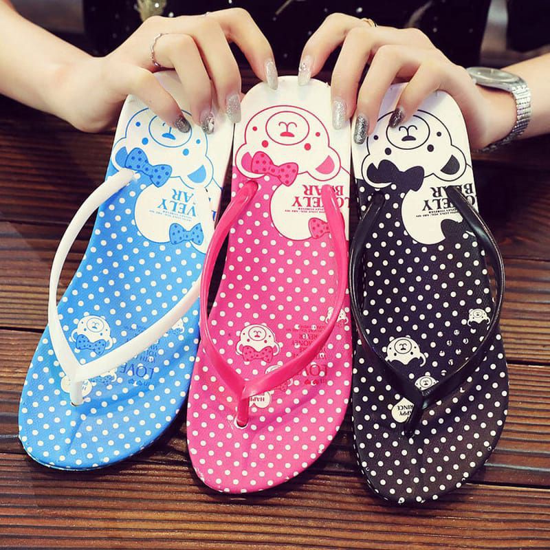 SANDAL JEPIT WANITA POLKADOT