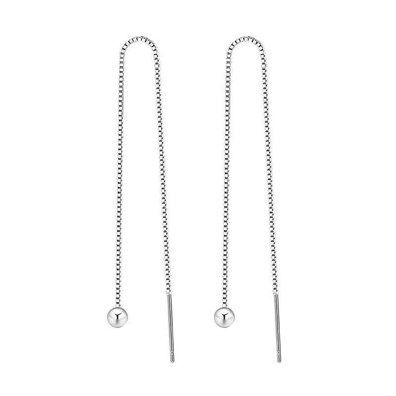 Anting Perak 925 Wanita Melengkung Tali Telinga Bergelombang Fashion Perhiasan