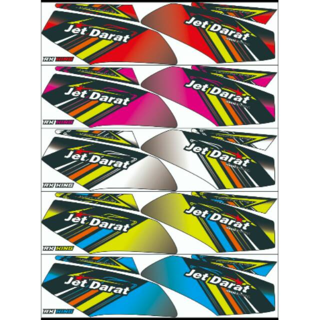 Striping lis sticker variasi yamaha RX KING "JETT DARAT" merah-pink-hitam-kuning-biru