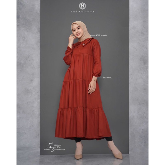 ZOYA MIDI DRESS// MIDI DRESS TERBARU BY NADHEERA LUXURY