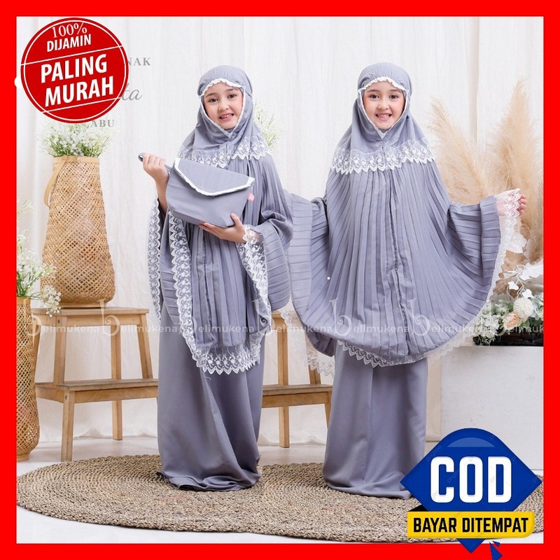 Mukena Mukenah Sabina Alya Remaja Anak Balita Umur 1 2 3 4 5 6 7 8 9 10 11 12 Tahun Thn Th Polos Luc