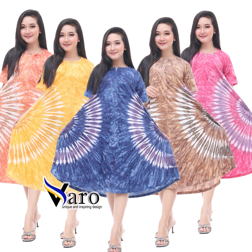 Promo....!! DASTER KAOS JUMBO PAYUNG TIEDYE ADEM CANTIK MURAH TEBAL LD 120 CM Daster payung bahan kaos busui || jumbo xxl || daster bumil