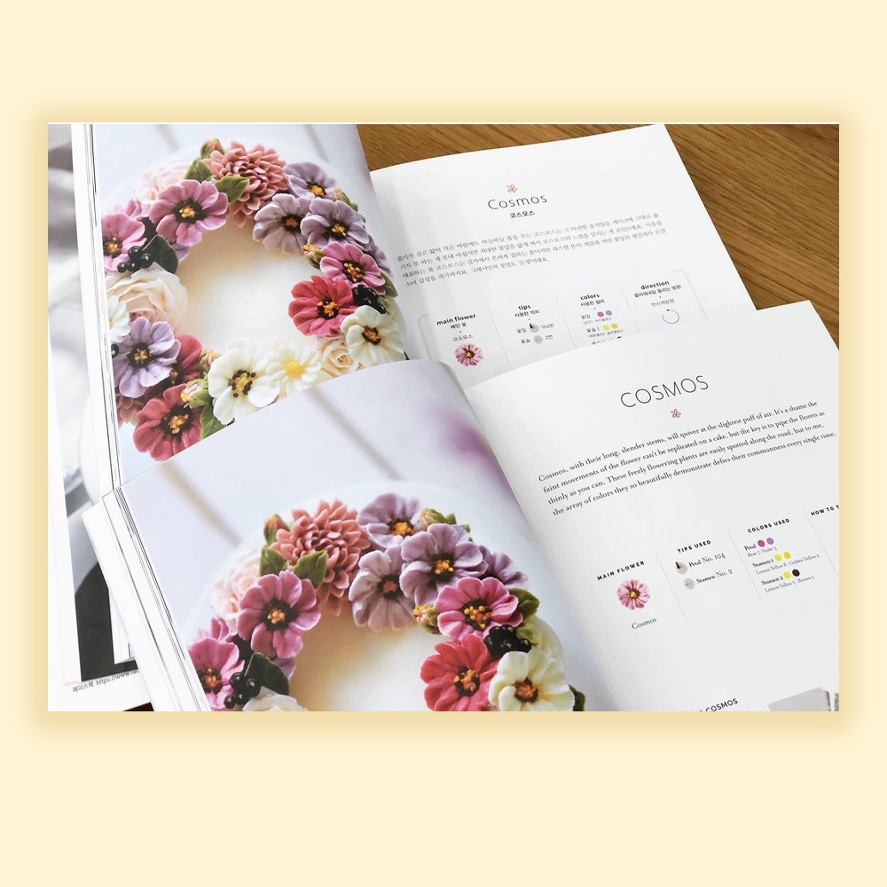 Buku Ollicake's Buttercream Flowers Korean Book Decoration English ver