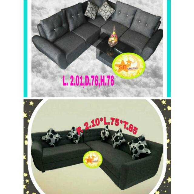 SOFA SUDUT MINIMALIS BANDUNG - RETRO+ MEJA