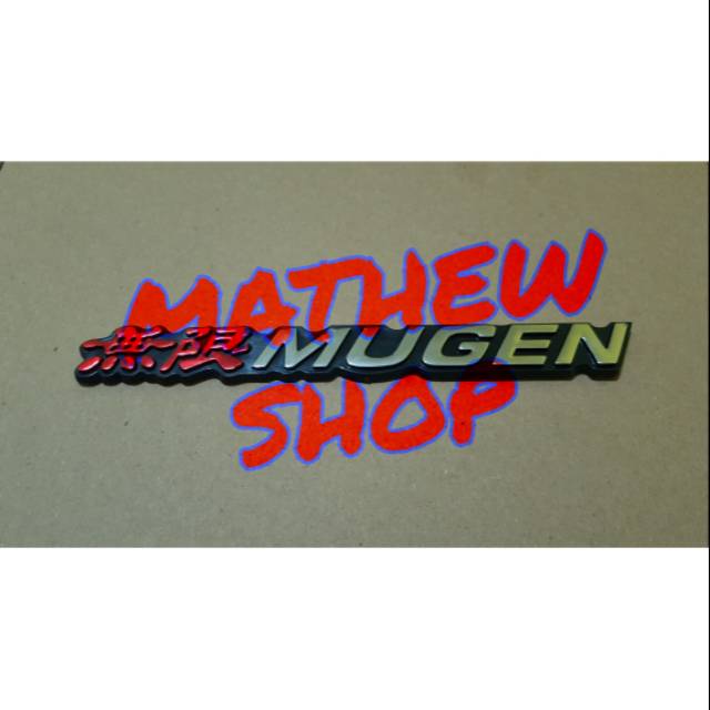 Emblem Tulisan Mugen Jazz Hrv Mobilio Crv Brv Brio Civic City Freed / Emblen Logo Mugen Model Ori