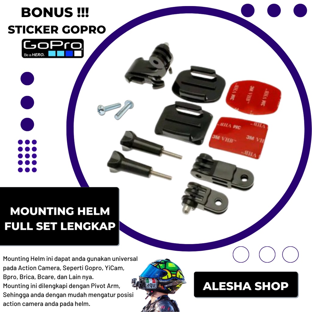 Mounting Helm Action Camera Gopro Xiaomi Yi Motovlog Helmet Vlog Bpro