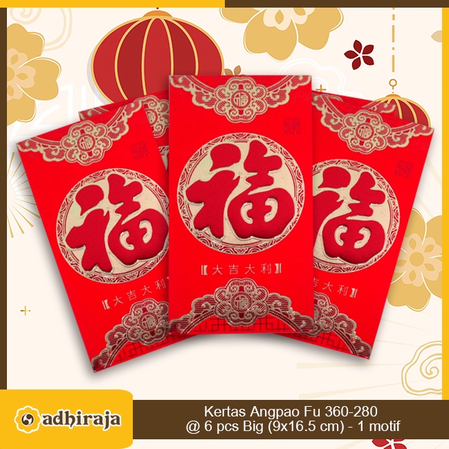 

Angpao Angpau Amplop Imlek 2023 FU Premium 360-280 Big @ 6 Pcs