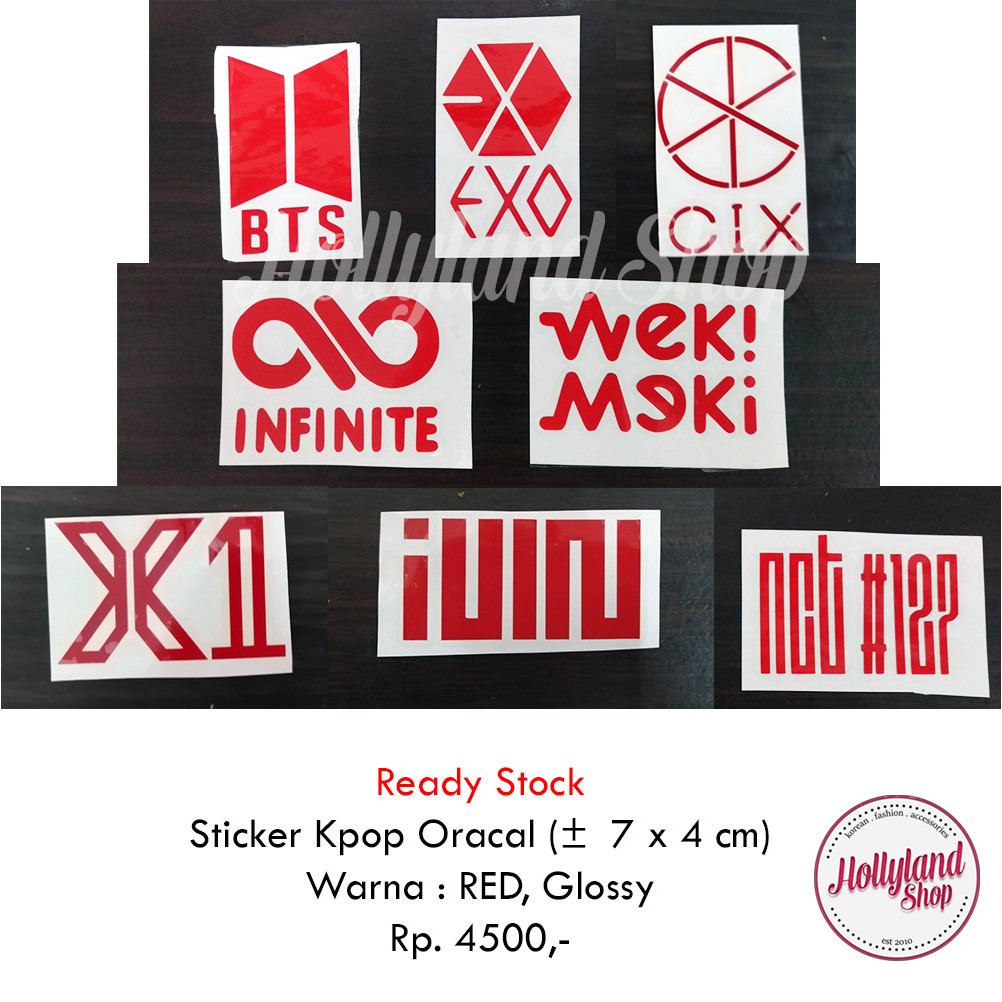 

Sticker Cutting RED GLOSSY (3pcs) BTS EXO CIX NCT127 G-idle Unofficial