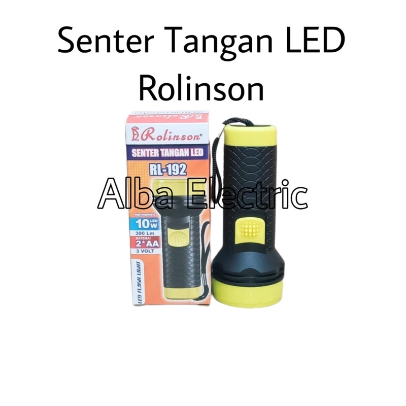 Lampu Senter Tangan LED 10W Senter Gunung Kecil Baterai Flashlight 10 Watt Rolinson Terang