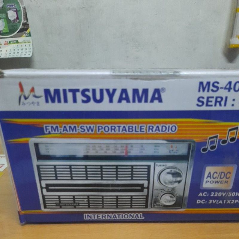 Radio FM model petak Mitsuyama SNI