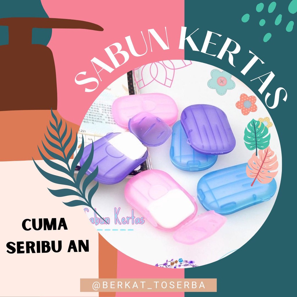 Sabun Kertas Praktis Mini Travelling Paper Soap / Hand Soap Mini