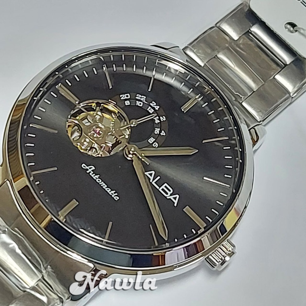 Alba Automatic A9A001X1 Open Heart Black - Jam Tangan Pria A9A001