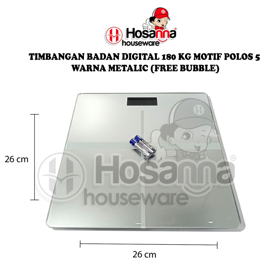 timbangan badan digital 180 kg motif polos 5 warna metalic free bubble