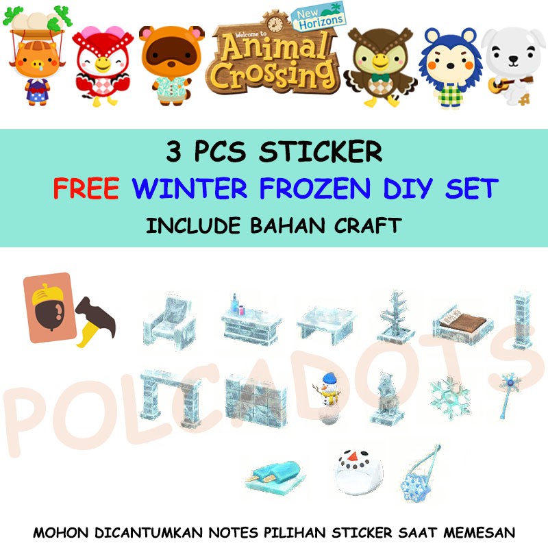 

WINTER FROZEN DIY SET ANIMAL CROSSING + BAHAN CRAFT + 3 STICKER