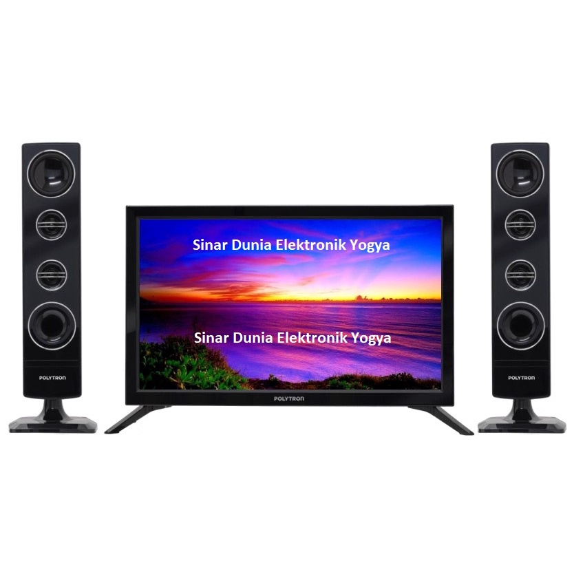 Polytron LED TV 24&quot; Digital TV Cinemax Speaker Tower DVB-T2 24TV1855