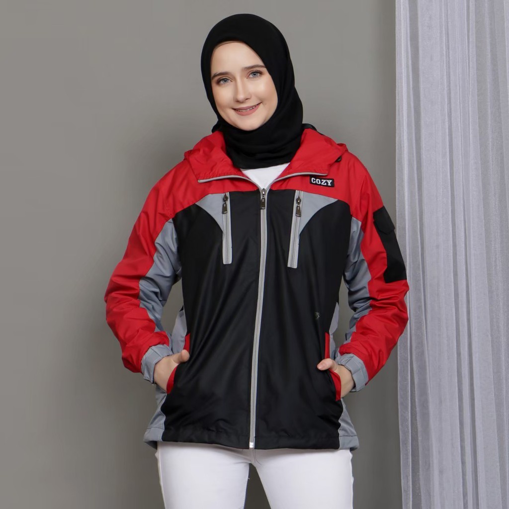 Jaket Parasut Wanita AMZ Cozy No Limit / Jaket gunung / Jaket Waterproof