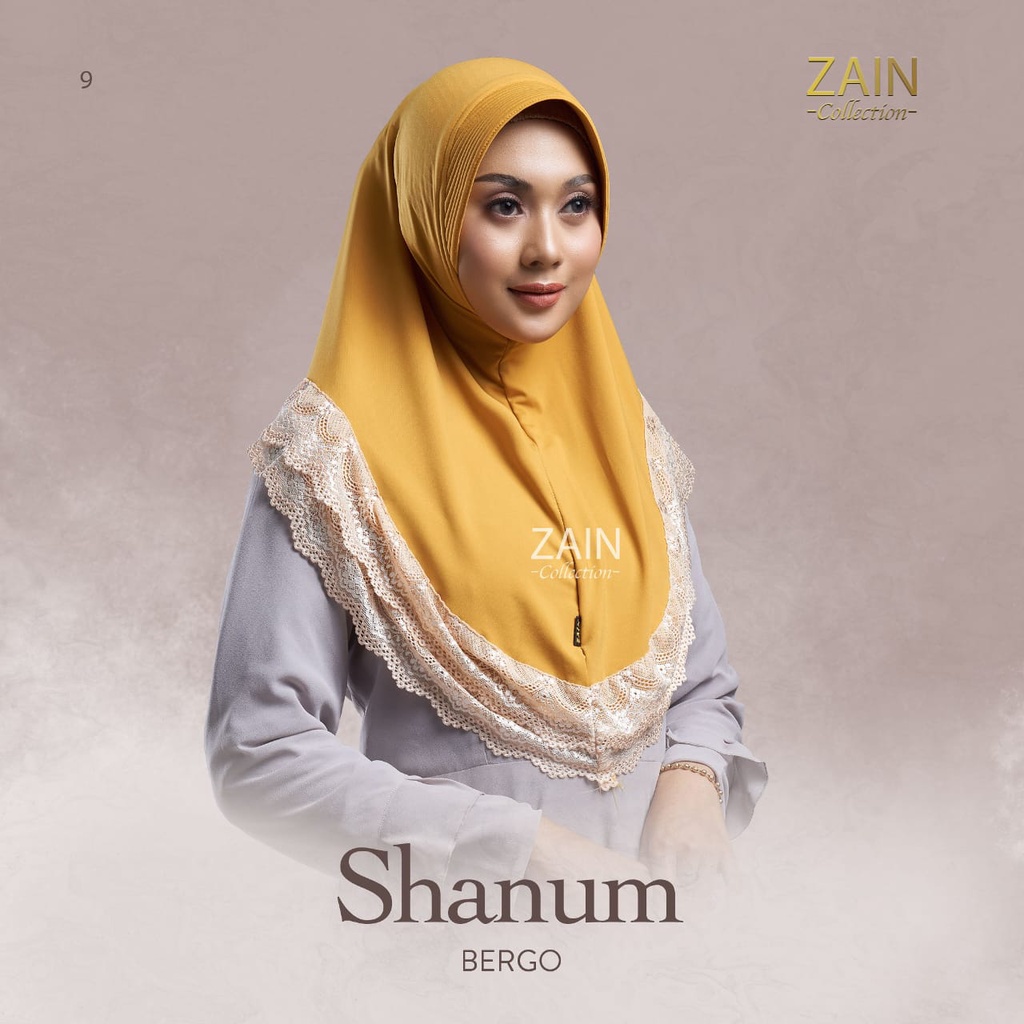 Jilbab Instan Bergo Shanum Ori Zain Collection-MUSTARD