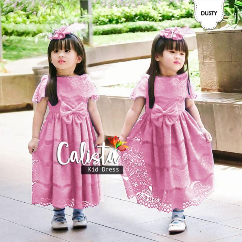 DRESS CALISTA KID ANAK, BRUKAT FURING, DRESS MAXY