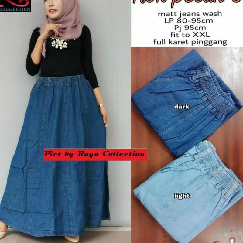 Rok Jeans Jumbo pecah 8 // Rok jeans Jumbo Murah