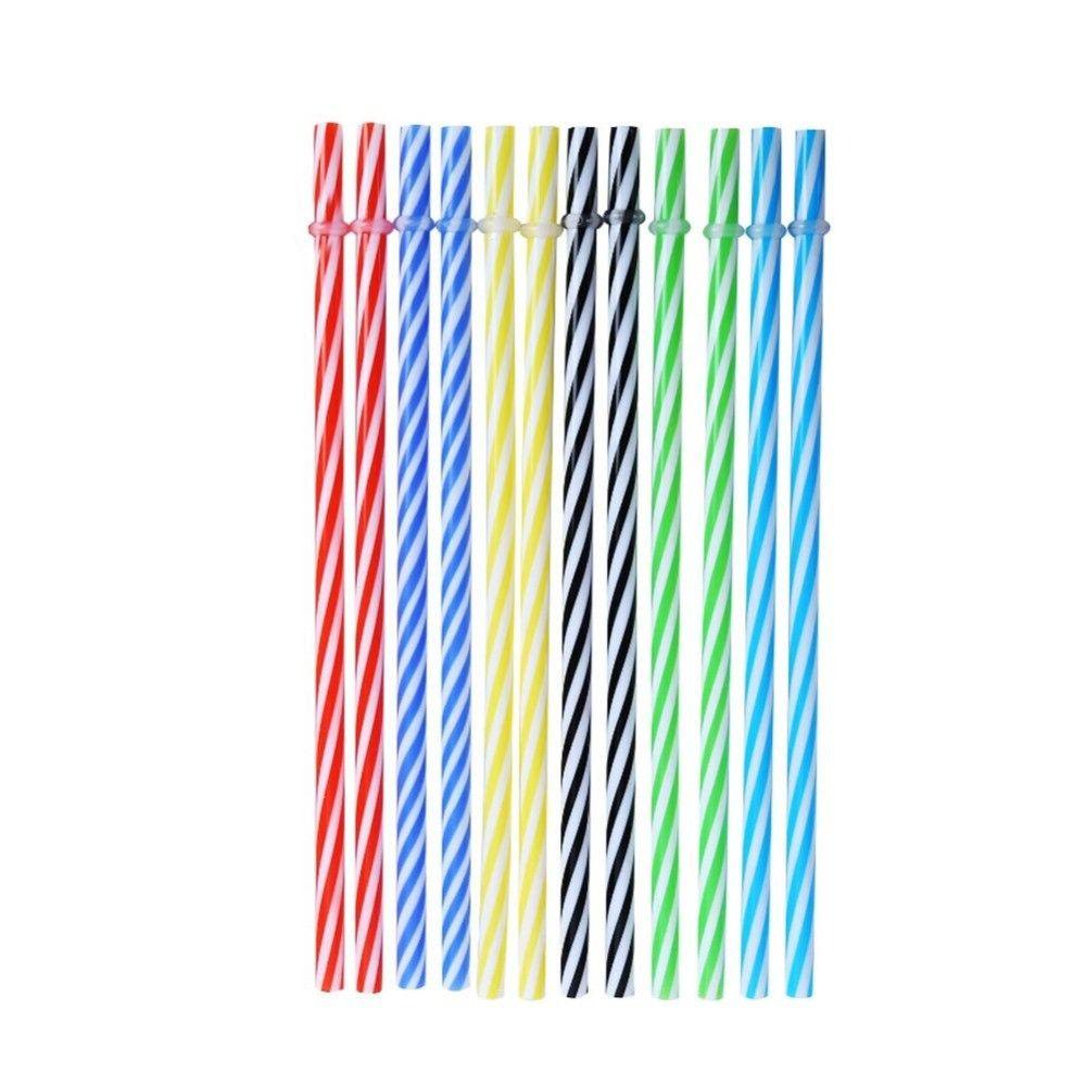 R-FLOWER Sedotan Minum Perlengkapan Pesta Plastik Warna Warni Sekali Pakai