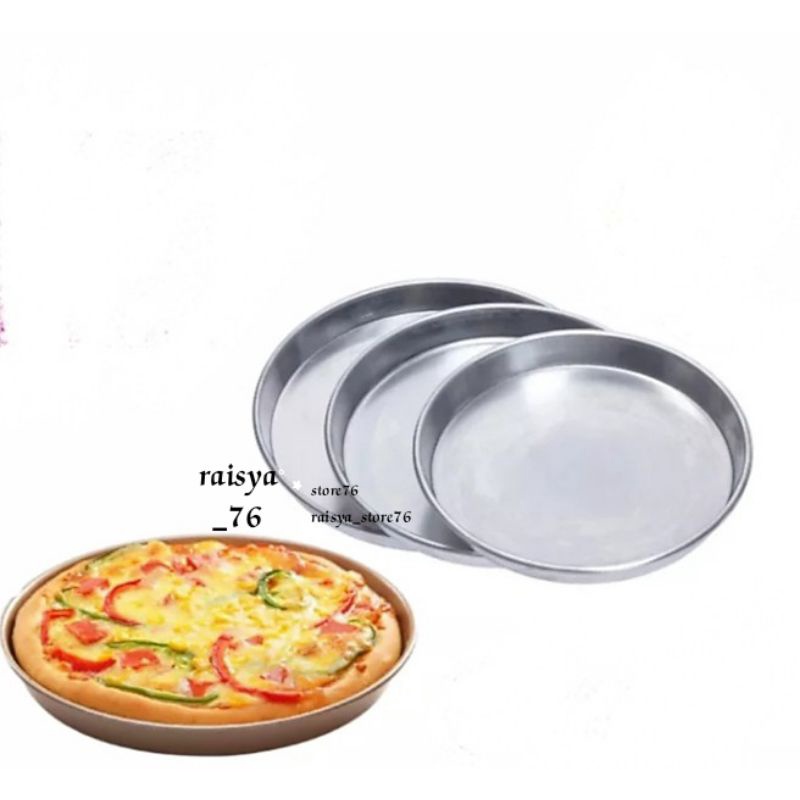 Loyang Pizza anti lengket bahan aluminium cetakan nampan pizza anti lengket ukuran 18cm.20cm.22cm.24cm.26cm