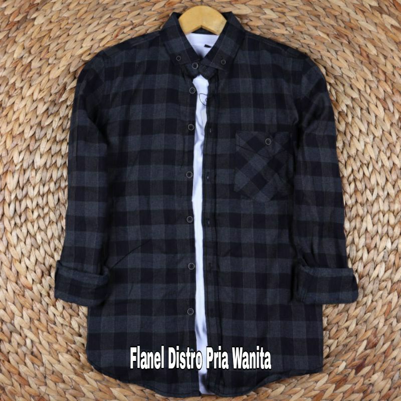 Kemeja Flanel Pria Kualitas Premium Lengan Panjang Unisex Pria Wanita Exklusif Kemeja Kotak Kotak