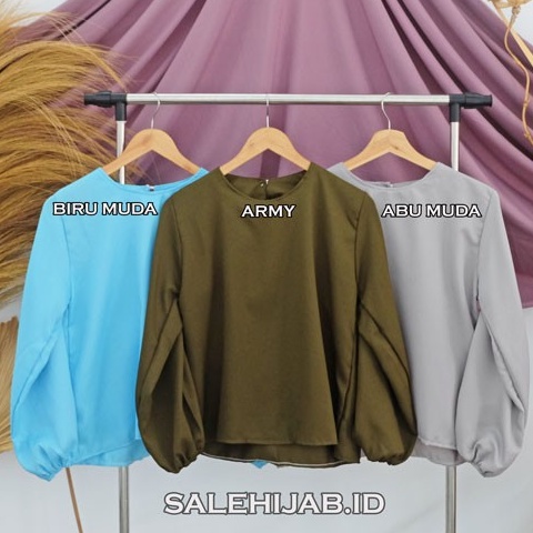 Baleri Blouse Balon / Luci Lucia Blouse Lengan Balon / Atasan Wanita Puffy Blouse Korean Style || BLUS CILA CILLA PUFFY LUNA-2