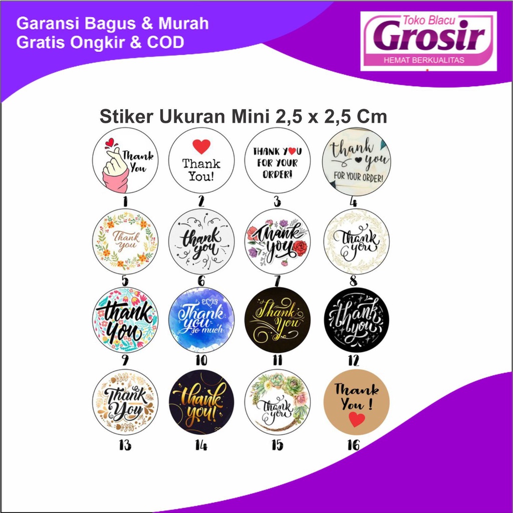 

SALE !!! (min order 100 pcs) Stiker ThankYou Stiker Tanks For Your Order Thank You TOKOBLACU