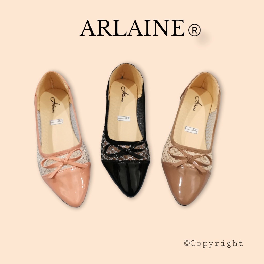 Arlaine Aneska sepatu flat shoes wanita / sepatu brukat / sepatu flat / flatshoes pita