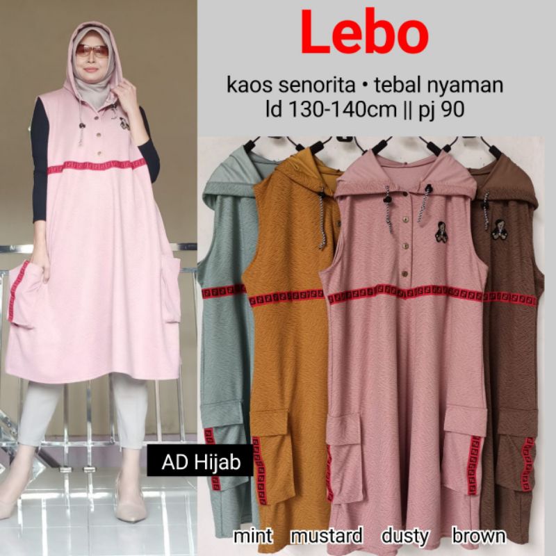 BAJU ATASAN WANITA JUMBO BIG SIZE KAOS LD 130-140 // LEBO KAOS HOODIE BY AD HIJAB FASHION HQ