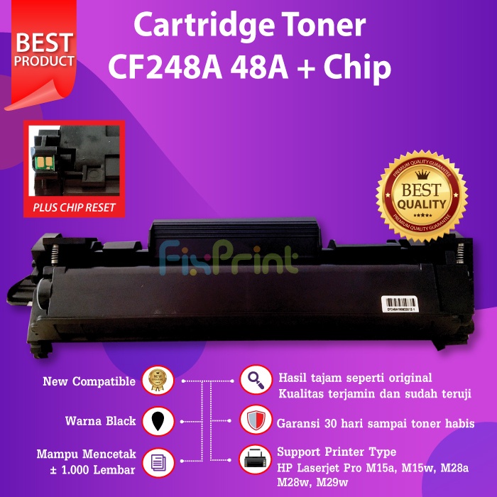 Toner Cartridge Compatible HP CF248A 48A Tinta Printer M15a M15a M28a M28w M29w With Chip