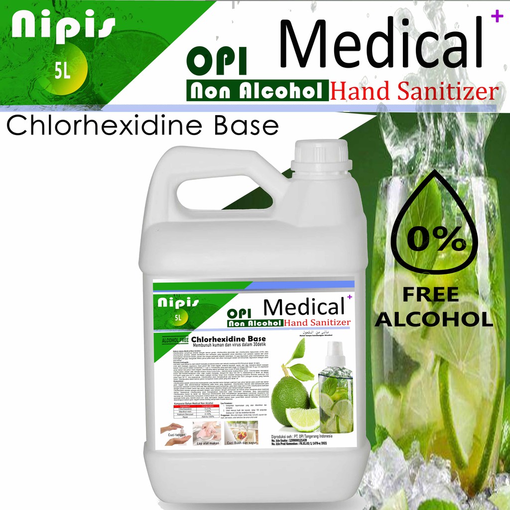 Hand sanitizer5 liter Medical Non Alkohol  antiseptik food grade(OC)