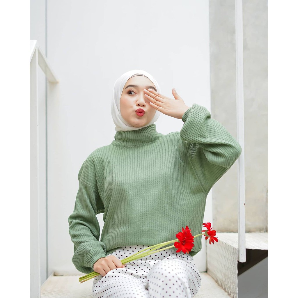 Turtleneck Sweater - Sweater Wanita - Sweater korea - Korean Style
