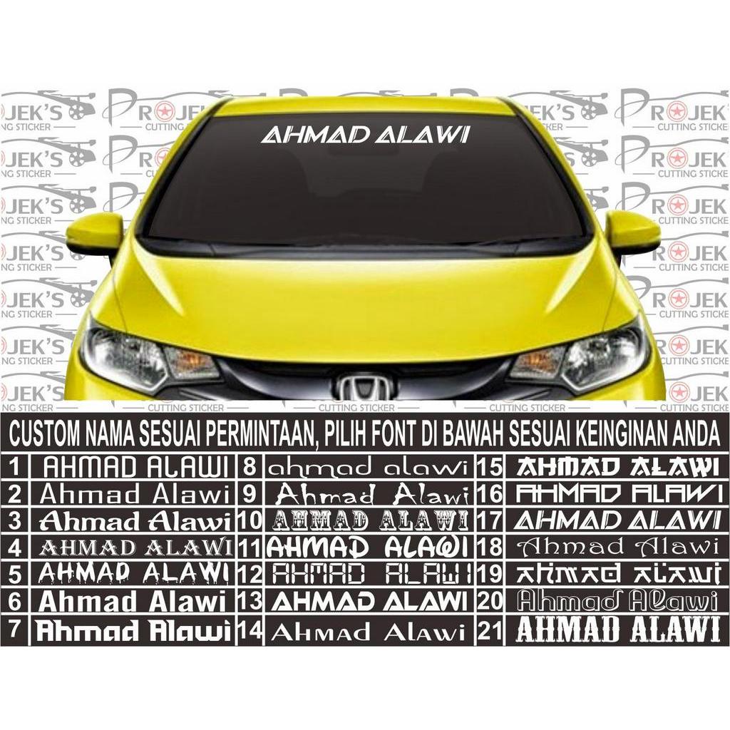 Cutting Sticker Mobil Stiker Custom Nama Sesuai Permintaan HURUF KAPITAL
