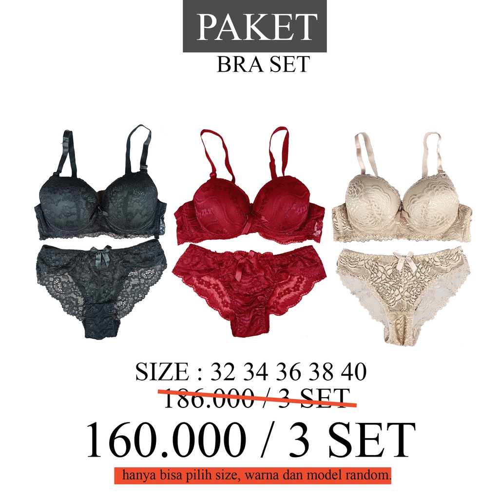 Jual Paket Set Bra Setelan Premium Bra Beha Pakaian Dalam Wanita Sexy