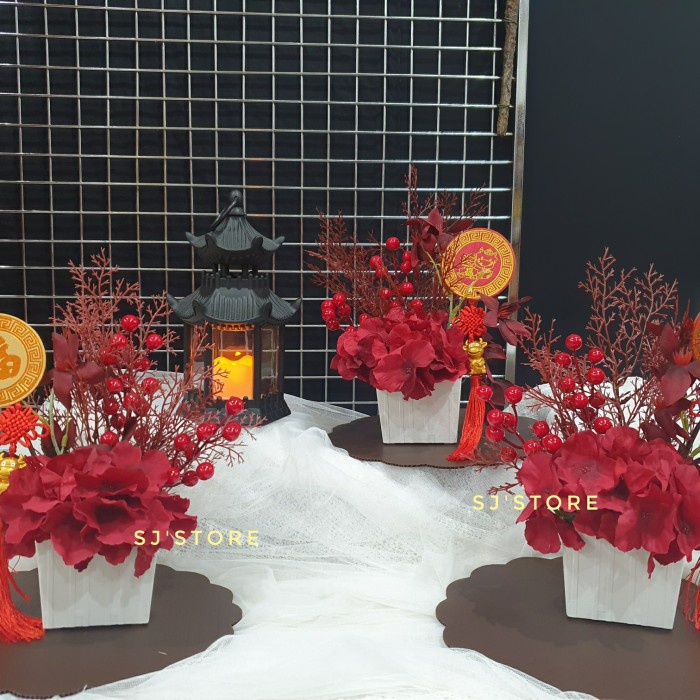Hiasan Meja - Hiasan Meja Imlek Parcel Bunga