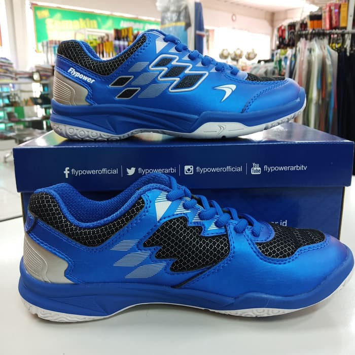 Jual sepatu sapatu badminton bulutangkis flypower kalasan 03 biru original terbaik