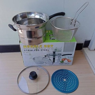 (PROMO) Panci Cooking Pot 3in1/ Deep Fryer / Panci Serbaguna / Panci KUKUS,GORENG,REBUS / Panci Tutup Kaca
