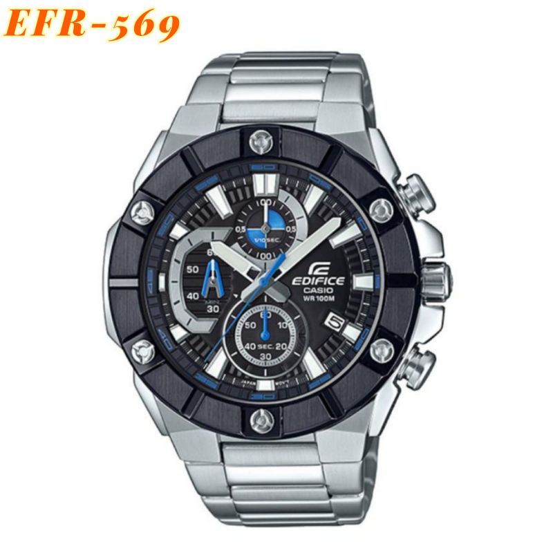 Brand Casio Edifice EFR - 369/Casio Jam Tangan Pria/Casio EFR-369 manual stainless Steel Quartz Cron
