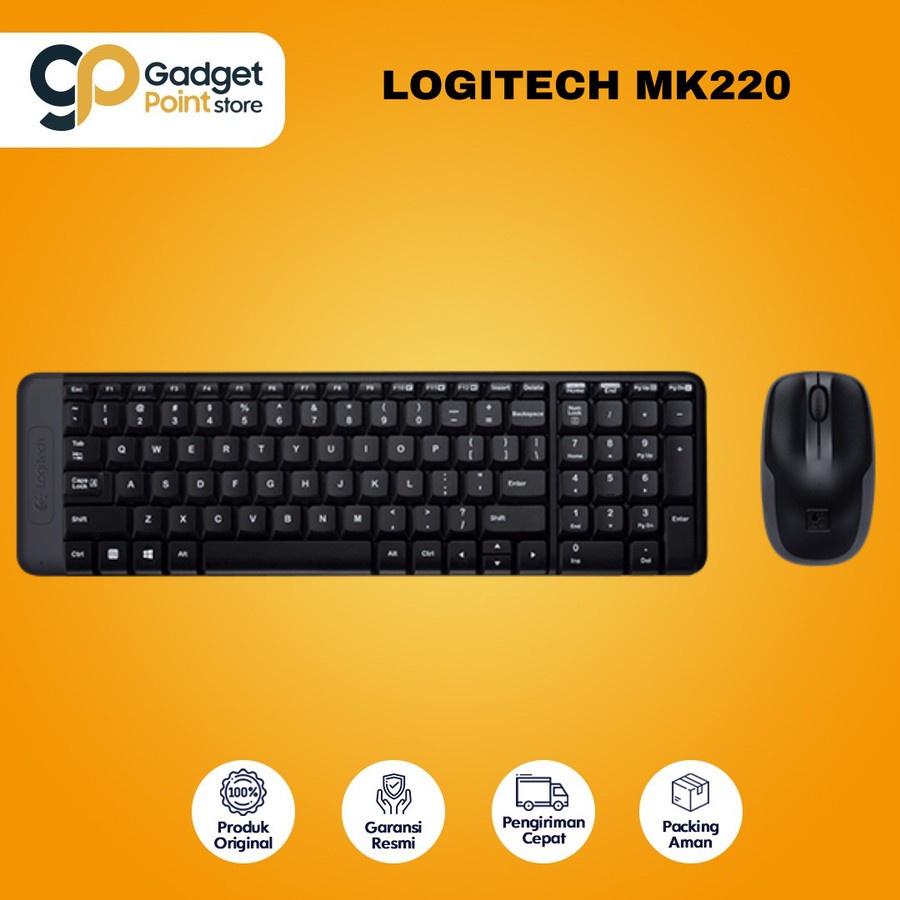 Logitech MK220 Keyboard Mouse Wireless - Original Garansi Resmi