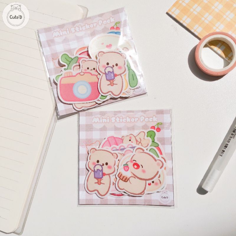 

(Mini Sticker Pack Series) Sticker Deco Cute (2) For Scrapbook, Diary, Planner, Journal