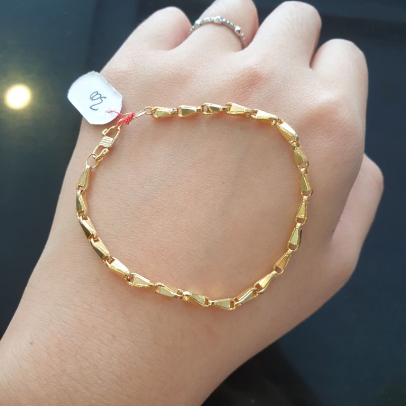 Gelang tangan dewasa biji padi emas asli kadar 300